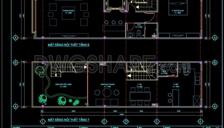 417. Free Download Cad Design Drawings For A 8-story House With Dimensions 4.4m X 15.5m (4)