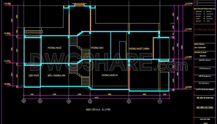 418. Free Download Cad Design Drawings For A 3-story House With Dimensions 5m X 18.5m (6)