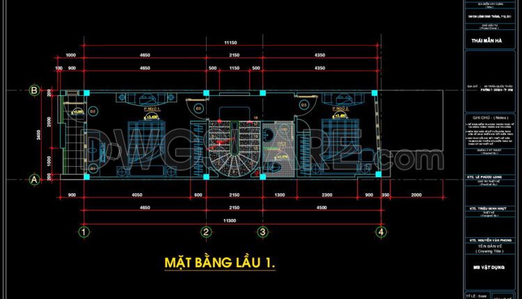 469. Download Cad Design Drawings For A 3-story House With Dimensions 3.4m X 11.3m (2)