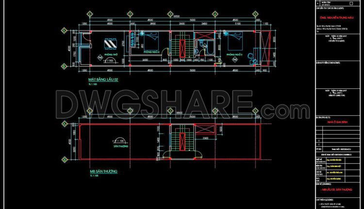 470. Download Cad Design Drawings For A 3-story House With Dimensions 4m X 20m (2)