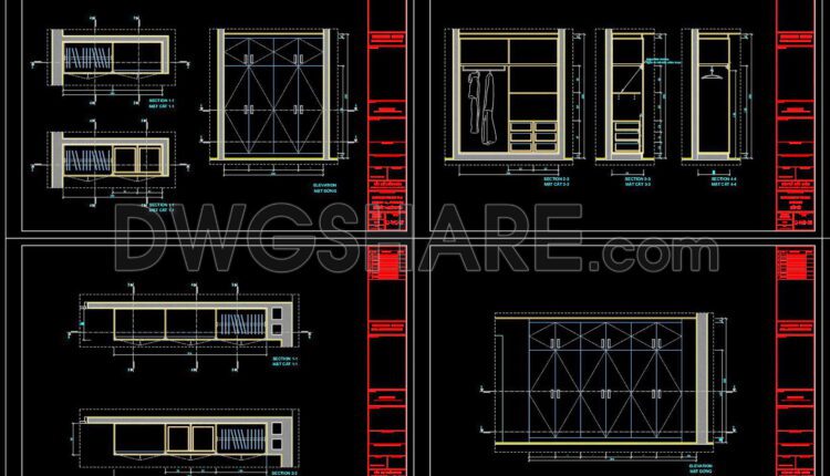 48. Download Free Detailed Cad Drawings For The Design And Construction Of Bedroom Dressing Spaces (2)