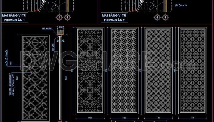 526. Free Download Of Detailed Architectural Cad Drawings For Balconies, Cnc Panel In Townhouses (6)