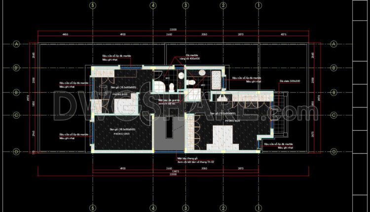 73. Download Free Detailed Cad Drawings Of Floor Plans For A 3-story Townhouse (2)
