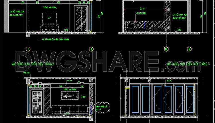 8. Download Detailed Cad Design Drawings Of The Living Room For A Townhouse (2)