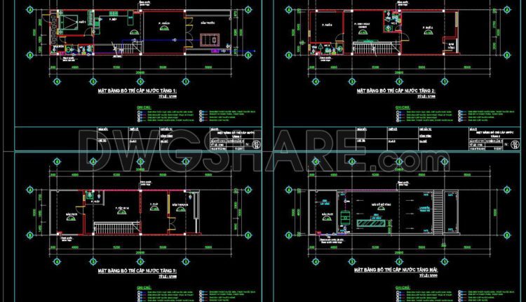 115. Cad Drawings Detailing The Design Of Water Supply And Drainage Systems For A 3-story Townhouse (1)