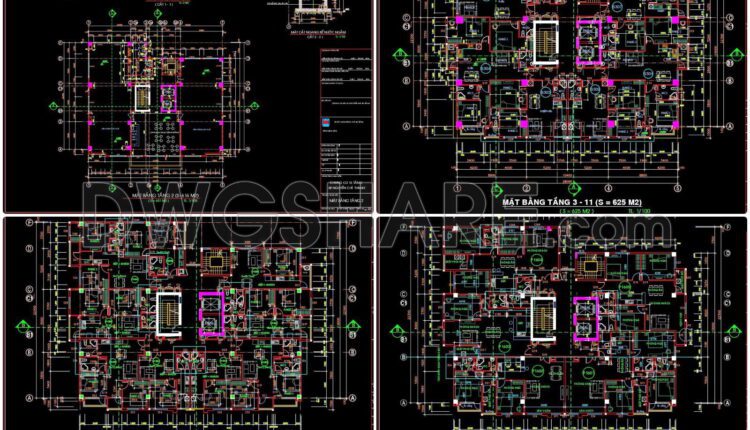 26. Download Of Cad Floor Plans For A 18-story Apartment Building (2)