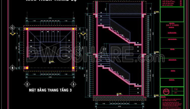 277. Download Detailed Cad Drawings Of Townhouse Stairs (2)