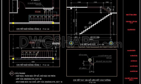 280. Download detailed CAD drawings of townhouse stairs