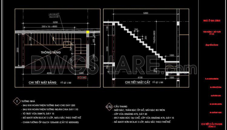 280. Download Detailed Cad Drawings Of Townhouse Stairs (2)