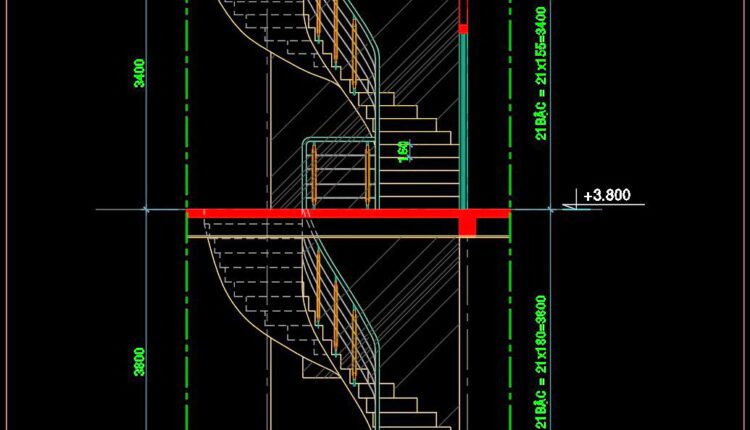 282. Download Detailed Cad Drawings Of Townhouse Stairs (2)