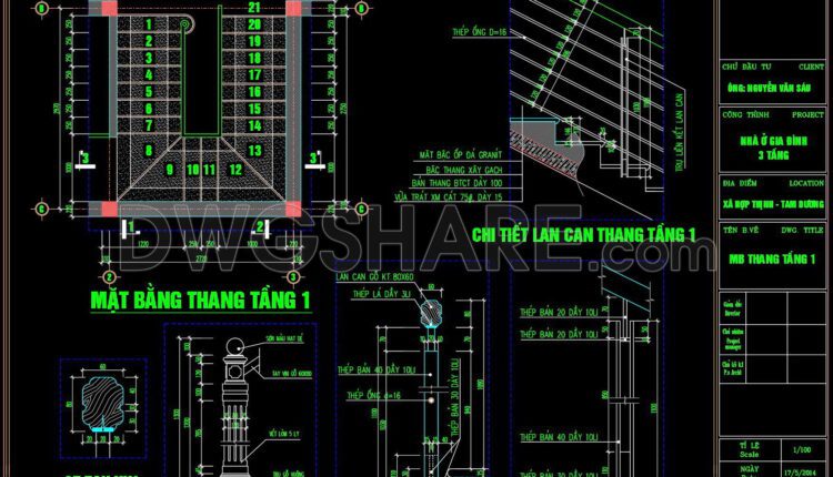 284. Download Detailed Cad Drawings Of Townhouse Stairs (1)