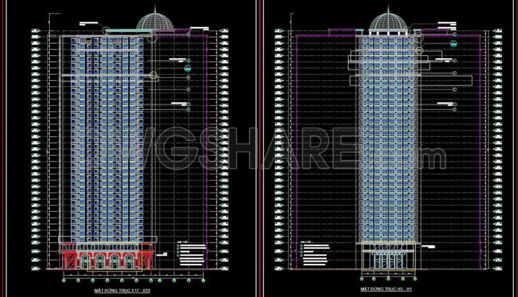 29. Download Of Cad Elevations For A 35-story Apartment Building R4 (4)