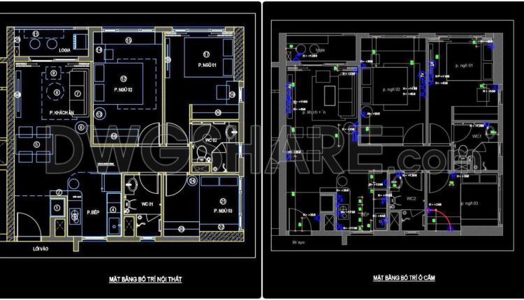 30. Free Download The Cad Drawing Of An 83m2 Apartment Floor Plan Design