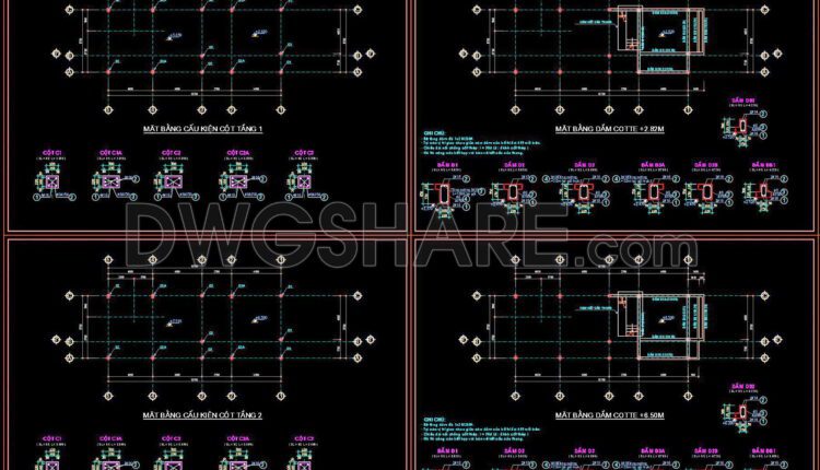 300. Structural Drawings Of 3-story House A Complete Project 5.7m X 15.7m For Download (2)