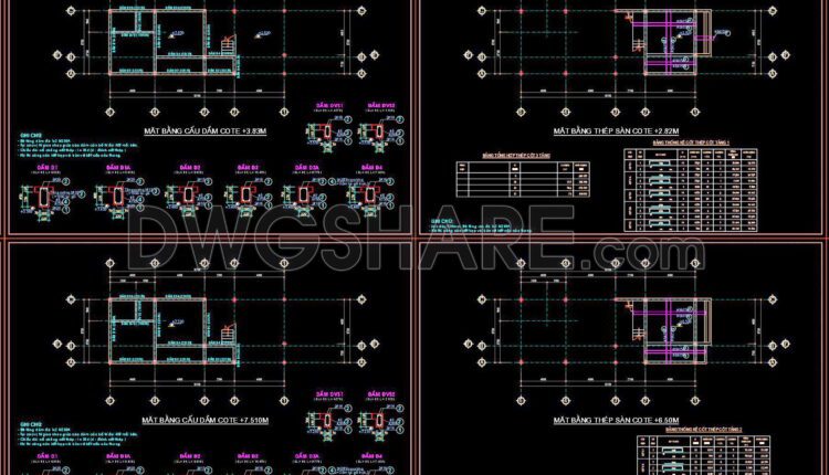 300. Structural Drawings Of 3-story House A Complete Project 5.7m X 15.7m For Download (3)