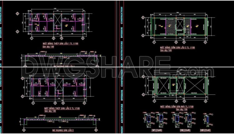 303. Structural Drawings Of -story House A Complete Project 5m X 20m For Download