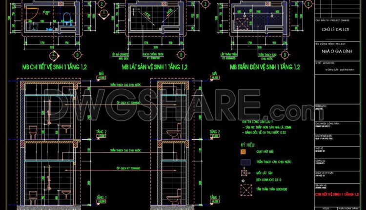 331. Free Download Of Cad Technical Drawings For The Construction Of Bathrooms In Townhouses (1)