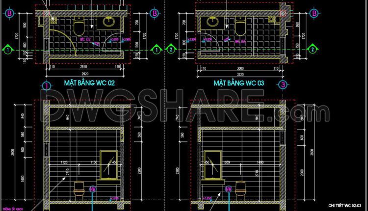 332. Free Download Of Cad Technical Drawings For The Construction Of Bathrooms In Townhouses (3)