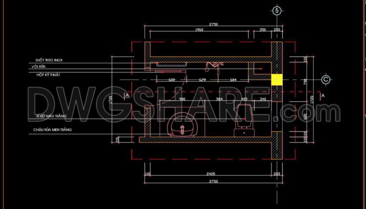 334. Free Download Of Cad Technical Drawings For The Construction Of Bathrooms In Townhouses (4)