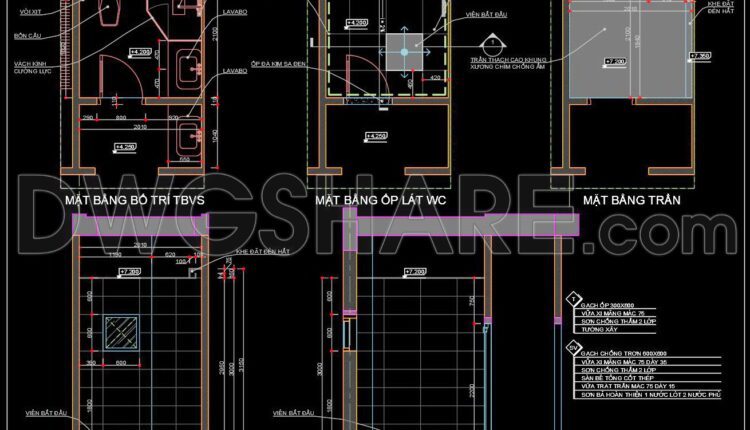335. Free Download Of Cad Technical Drawings For The Construction Of Bathrooms In Townhouses (2)