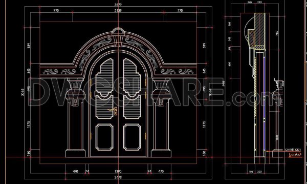 383. Free download of CAD drawings of European classical architectural details