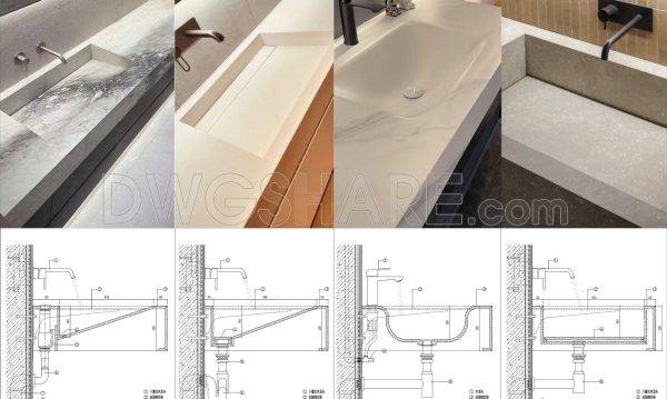 2 years ago
                

                
             4,145395. Free Download of CAD Section Detail Drawings for 4 Hand Wash Basin Models