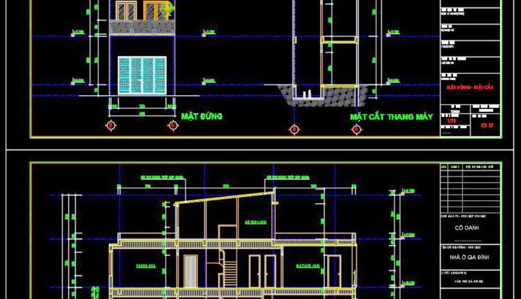 420. Free Download Cad Design Drawings For A 4-story House With Dimensions 4.4m X 17.6m (4)