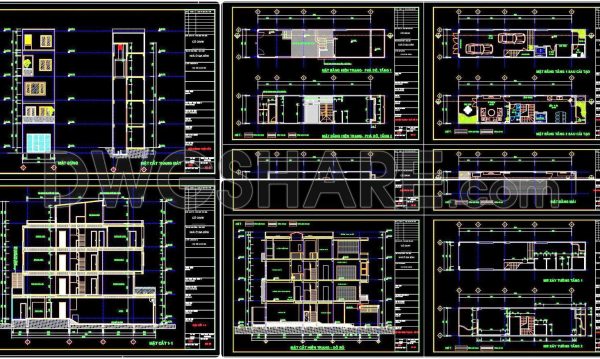 1 year ago
                

                
             1,595420. Free Download CAD Design Drawings for a 4-Story House with Dimensions 4.4m x 17.6m