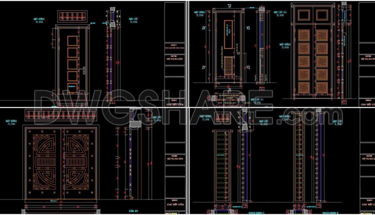 645. Detailed Cad Drawings Of Doors, Windows For Download