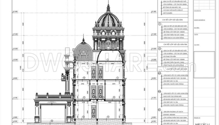 754. Free Download Architectural Pdf Drawings For A 4-story European Classic Style House (dimensions 15.6m X 17m) (1)
