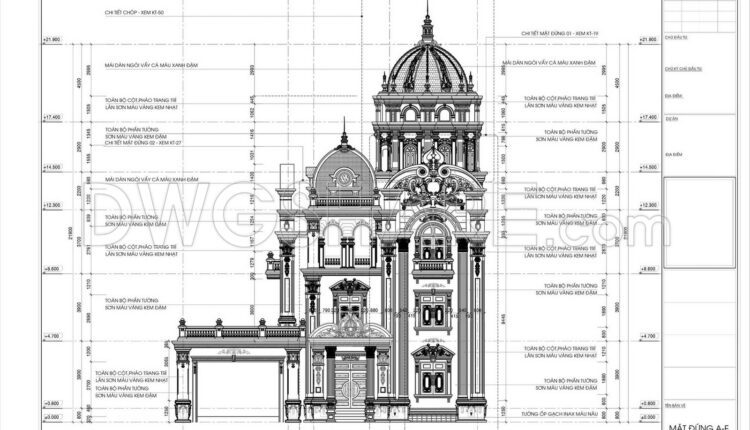 754. Free Download Architectural Pdf Drawings For A 4-story European Classic Style House (dimensions 15.6m X 17m) (13)