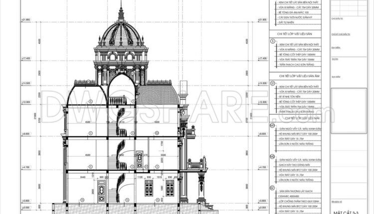 754. Free Download Architectural Pdf Drawings For A 4-story European Classic Style House (dimensions 15.6m X 17m) (6)
