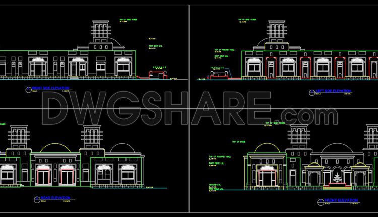 756. Free Download Of Large Residence With Central Garden House Autocad Plan (2)