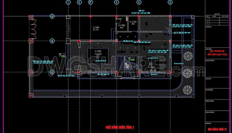 168. Free Download Detailed Cad Drawings For The Ceiling Layout Design Of A 3-story Townhouse (1)
