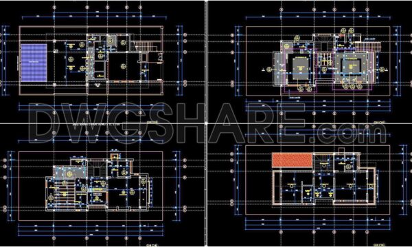 1 year ago
                

                
             772169. Free Download Detailed CAD drawings for the ceiling layout design of a 3-story townhouse