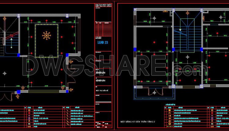171. Free Download Of Detailed Cad Drawings Of Ceiling Plans And Lighting Layout Plans For A 3-storey House (4)