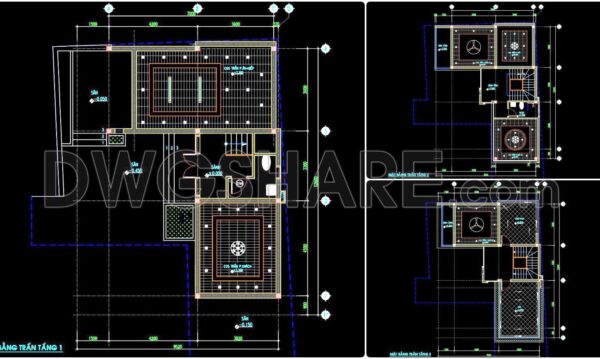 1 year ago
                

                
             869172. Free Download Detailed CAD drawings for the ceiling layout design of a 3-story townhouse