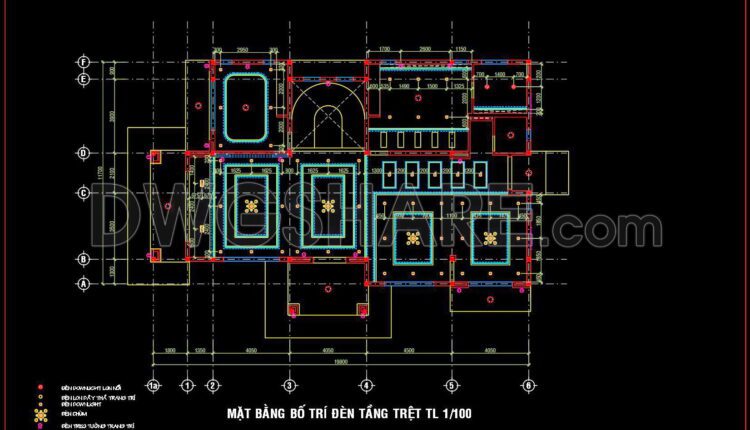 173. Free Download Of Detailed Cad Drawings Of Ceiling Plans And Lighting Layout Plans For A 2-storey House (3)