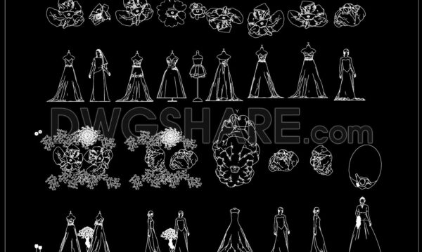 1 year ago
                

                
             6,22620. Free Download of Wedding Dress and Floral Decoration CAD Blocks