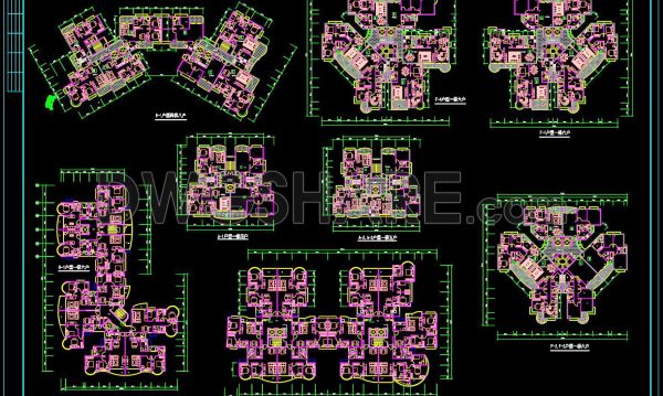245. Free download sample apartment floor plan CAD drawings