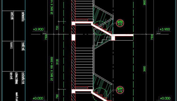 285. Download Detailed Cad Drawings Of Townhouse Stairs (2)