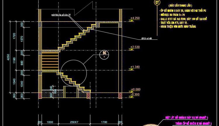 286. Free Download Detailed Cad Drawings Of Townhouse Stairs (2)