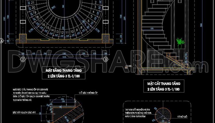 287. Free Download Detailed Cad Drawings Of Townhouse Stairs (2)