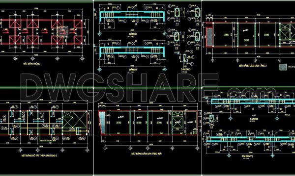 304. Structural Drawings Of -Story House A Complete Project 5m x 18.7m For Download