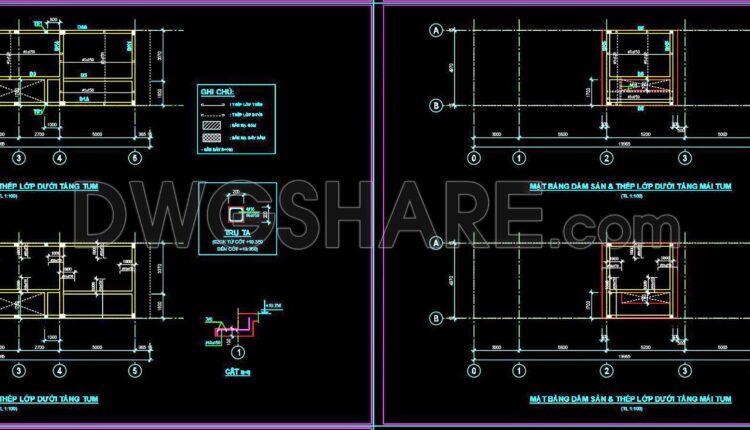 305. Download Free Cad Structural Drawings For A 4.9m X 19m Reinforced Concrete Townhouse Construction (4)