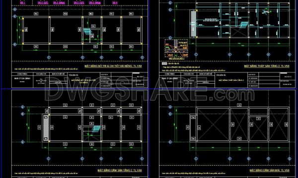 306. Download Free Cad Structural Drawings For A 4m X 13.3m Reinforced Concrete Townhouse Construction (2)