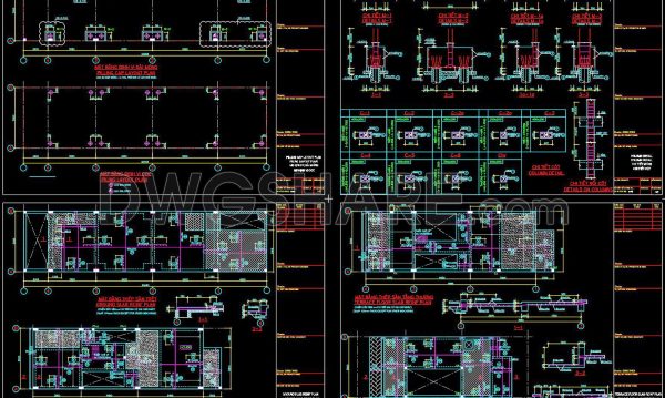 307. Download free CAD structural drawings for a 5m x 20m reinforced concrete townhouse construction