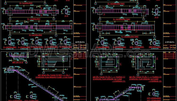 307. Download Free Cad Structural Drawings For A 5m X 20m Reinforced Concrete Townhouse Construction (5)
