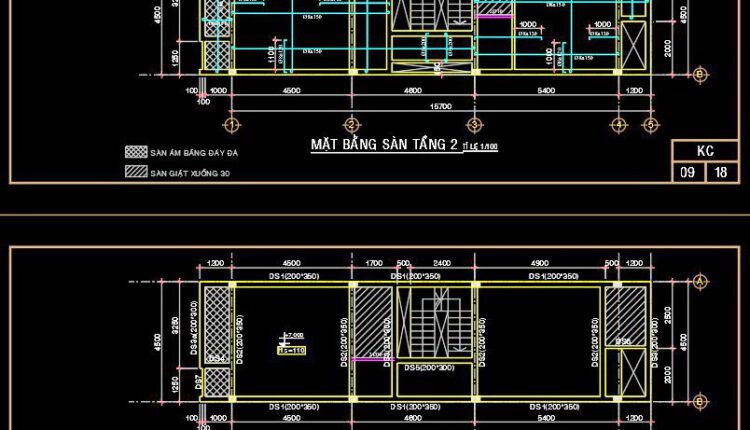 308. Download Free Cad Structural Drawings For A 4.5m X 15.7m Reinforced Concrete Townhouse Construction (5)