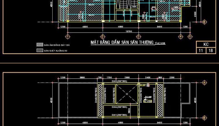 308. Download Free Cad Structural Drawings For A 4.5m X 15.7m Reinforced Concrete Townhouse Construction (6)
